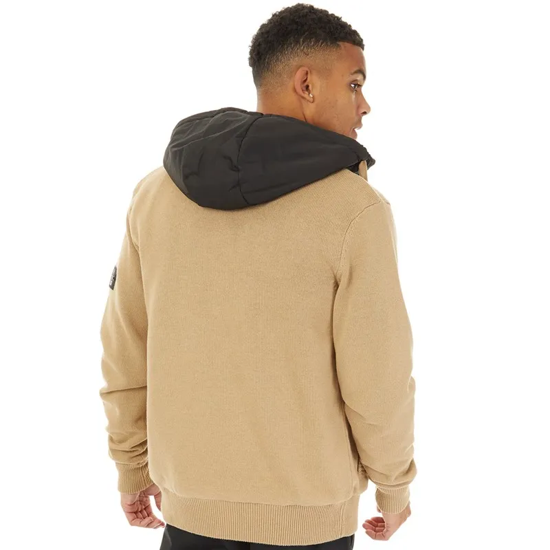 Bench Heren Minski Gebreide Hoodie Steen