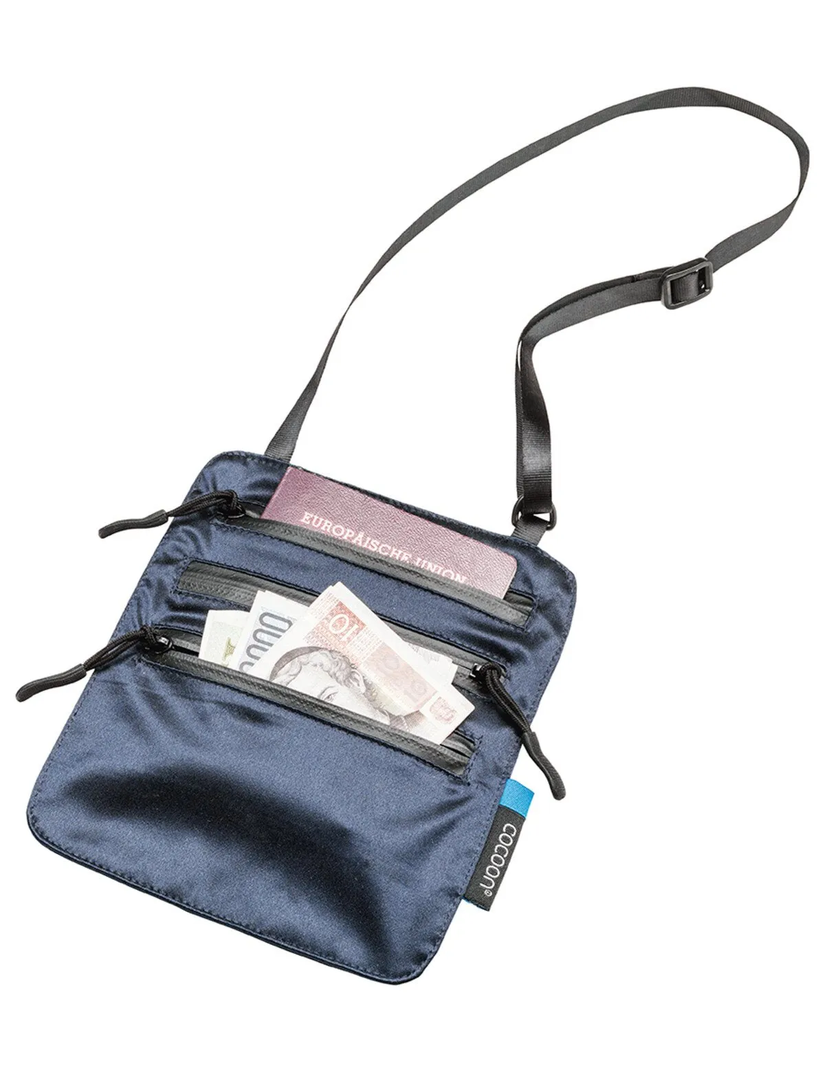 COCOON SECRET NECK WALLET SILK  NIGHT SKY