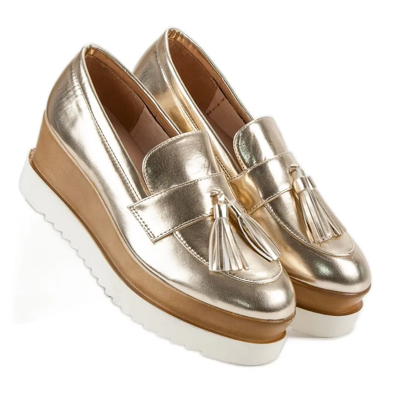 Corina Loafers met gouden sleehak