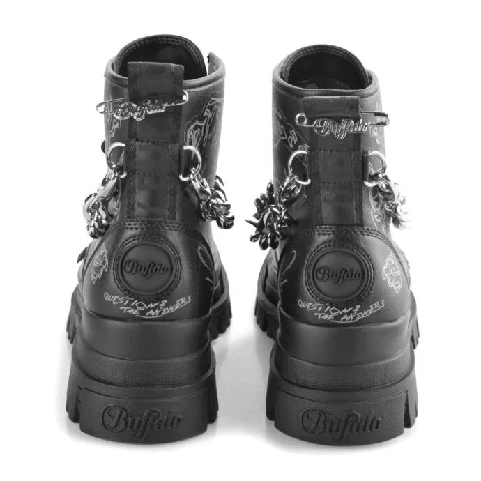 DAMESLAARZEN BUFFALO  VEGAN  ASPHA RLD CHAIN  BLK