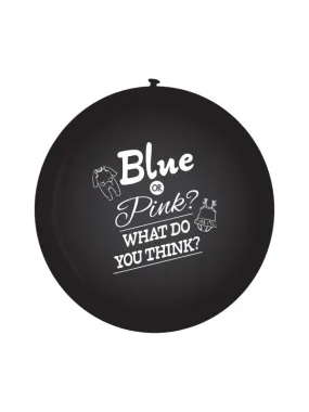 Haza Gender Reveal Ballon XL Zwart Met Blauwe Confetti 60cm