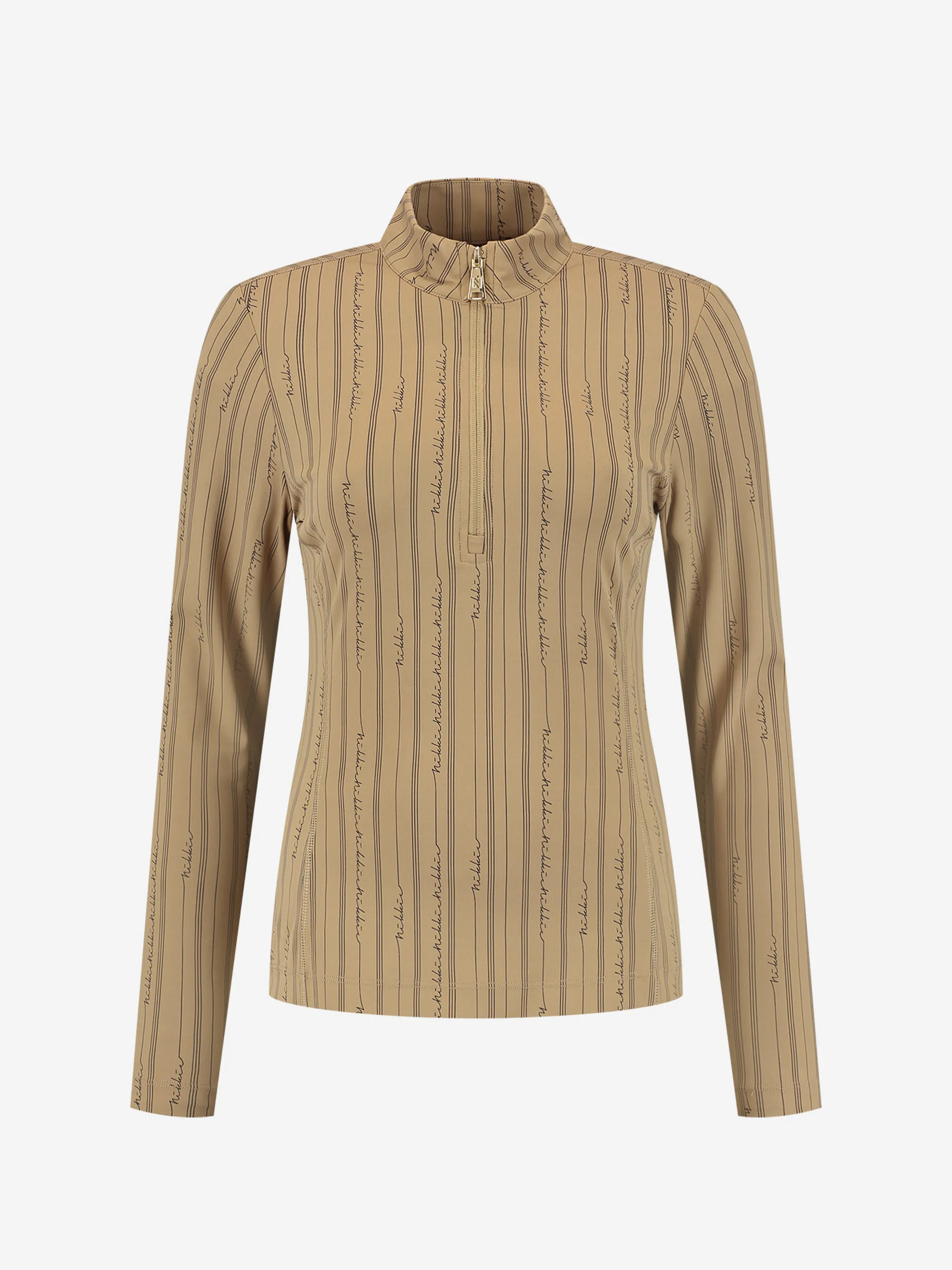 Logo shirt met hoge hals en rits