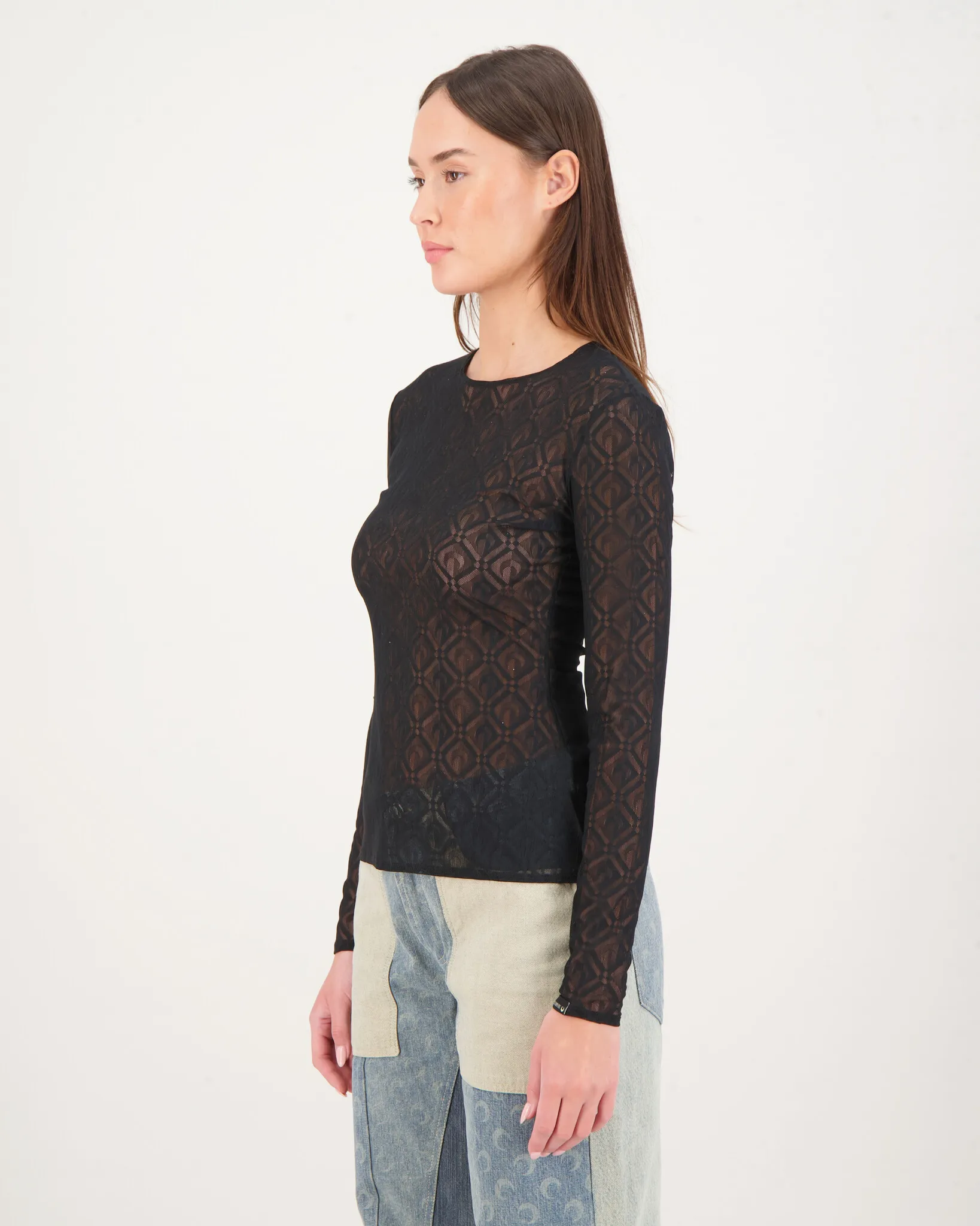 Marine Serre Moon Diamond Mesh Zwart