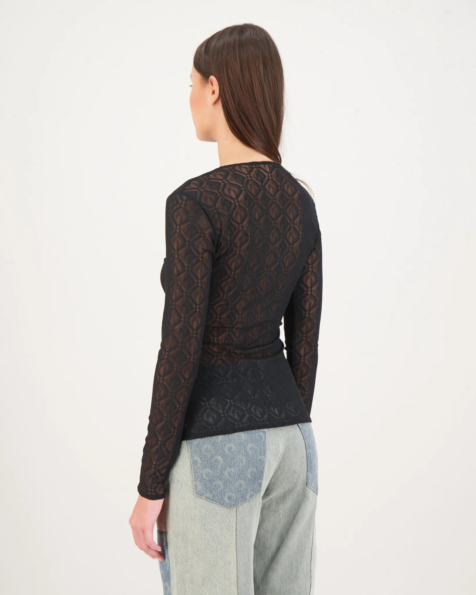 Marine Serre Moon Diamond Mesh Zwart