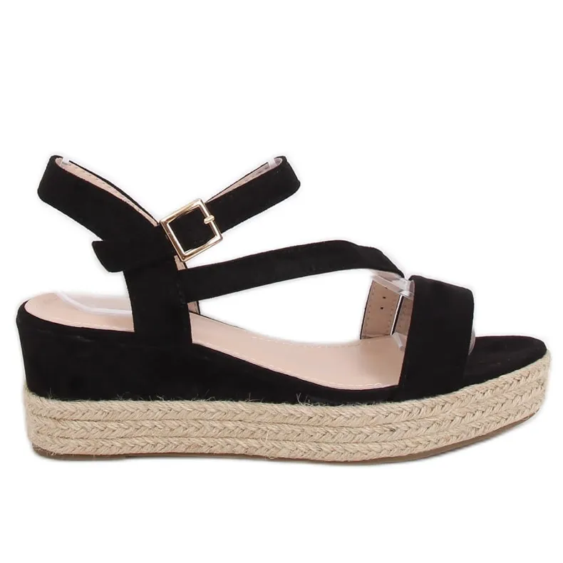 ZWARTE SANDALEN ESPADRILLES 68038 ZWART